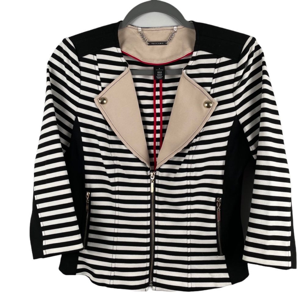 WHITE HOUSE BLACK MARKET BLAZER | Black/White/Tan | Size 6